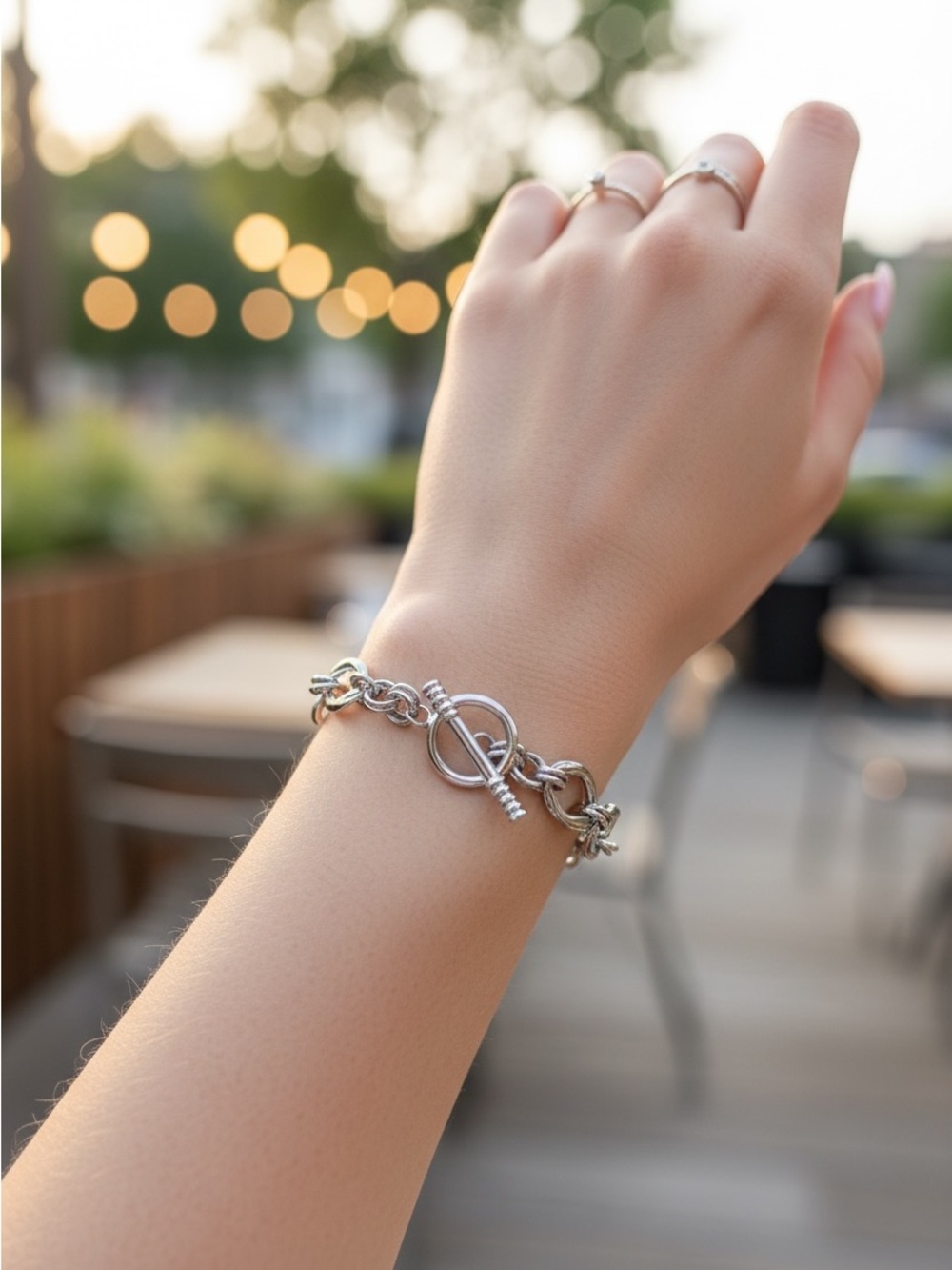 Classic Silver Toggle Chain Bracelet